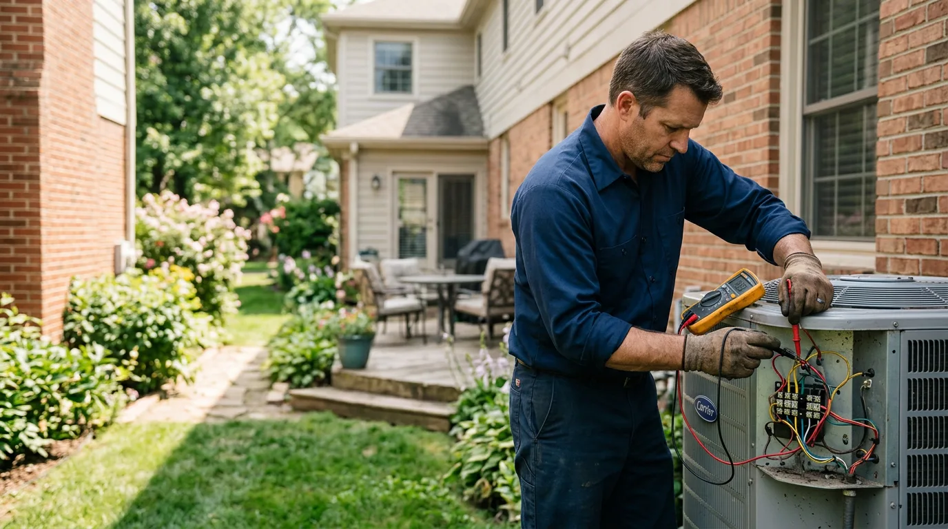 HVAC technician working near West Lafayette, IN